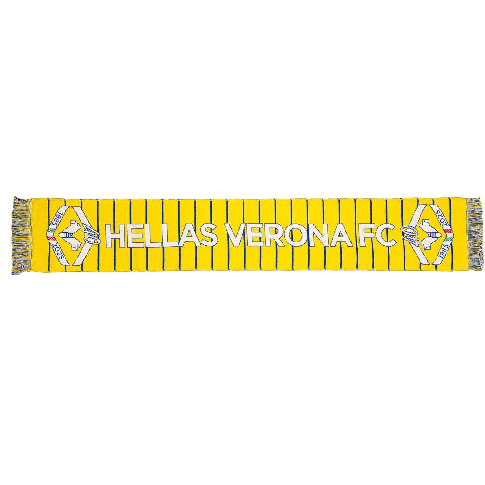 SCIARPA JACQUARD GIALLA E BLUHELLAS VERONA