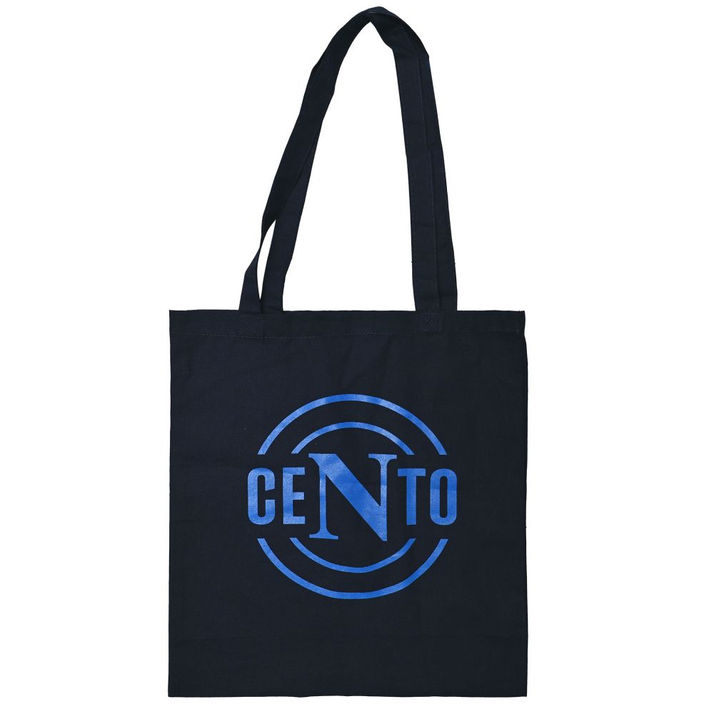 SHOPPER IN COTONE BLU NAVY NAPOLI CENTO