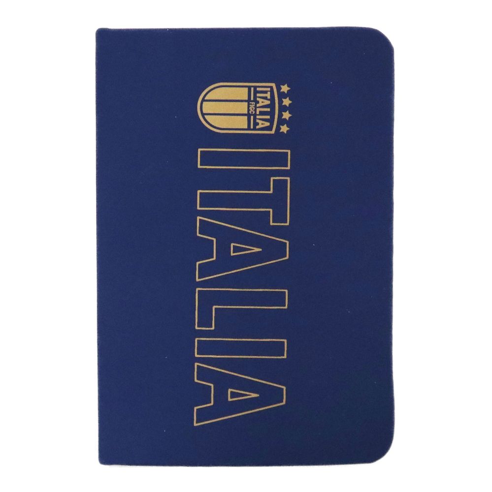 TACCUINO IN PU BLU CM 14,5X9,5 CM E SEGNALIBRO IN TINTA ,SCRITTA ITALIA