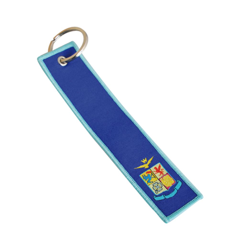 PORTACHIAVI IN STOFFA RICAMATO BLU LOGO A.M.