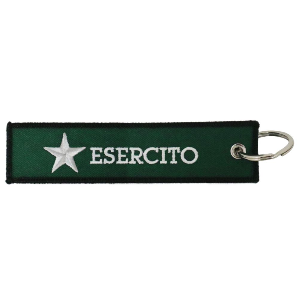 PORTACHIAVI IN STOFFA RICAMATO LOGO EI