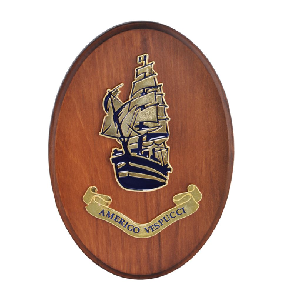 CREST IN METALLO SMALTATO A. VESPUCCI