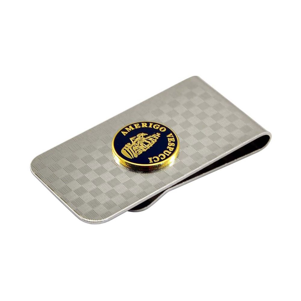 FERMASOLDI CON LOGO IN SMALTO LEVIGATO A. VESPUCCI