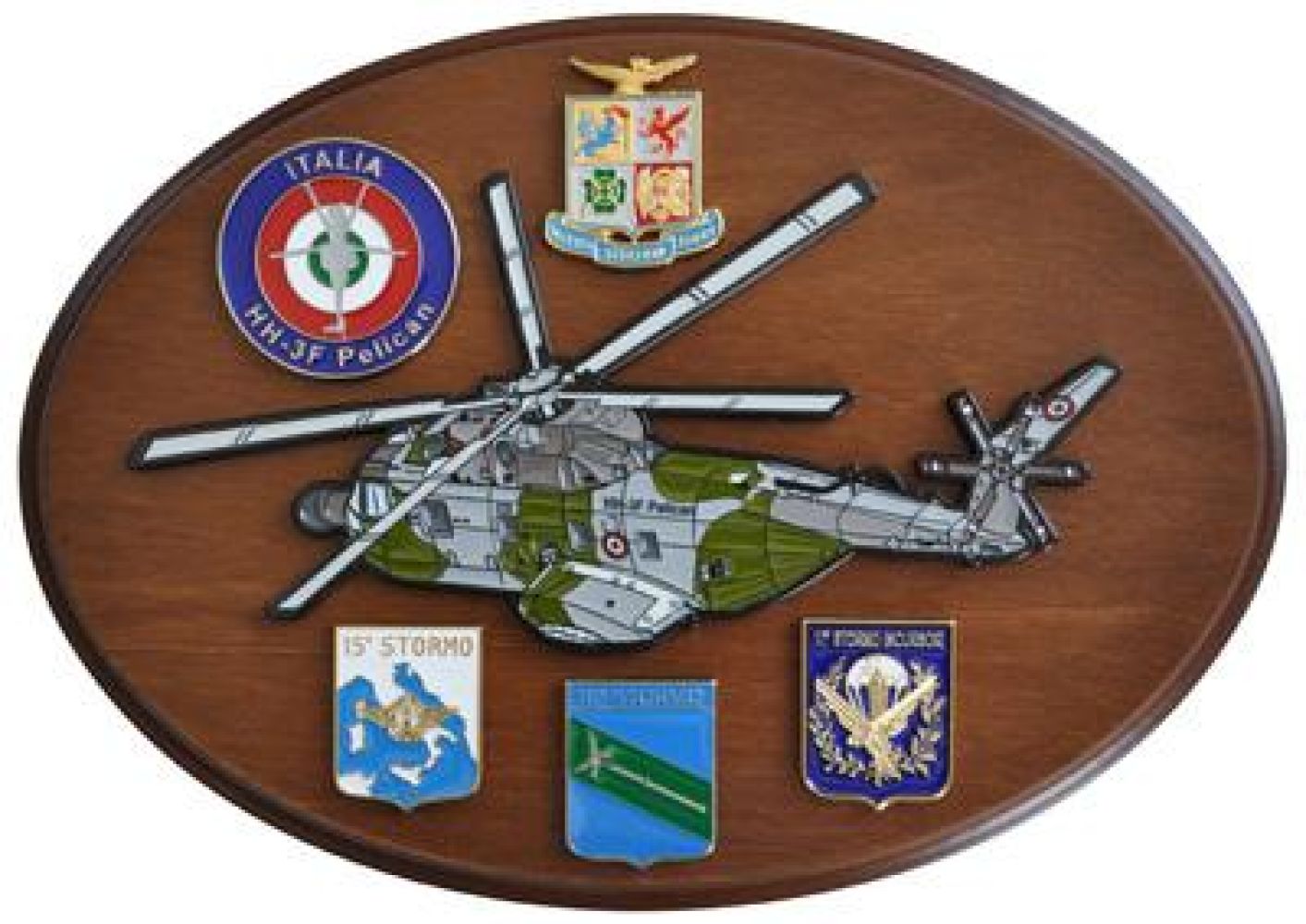 CREST IN METALLO SMALTATO A.M. AEREI HH-3F PELICAN