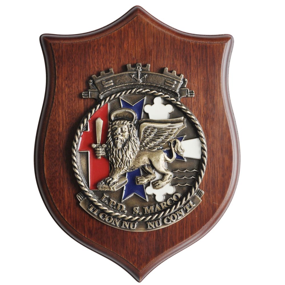 CREST IN METALLO SMALTATO L.P.D. SAN MARCO MARINA MILITARE