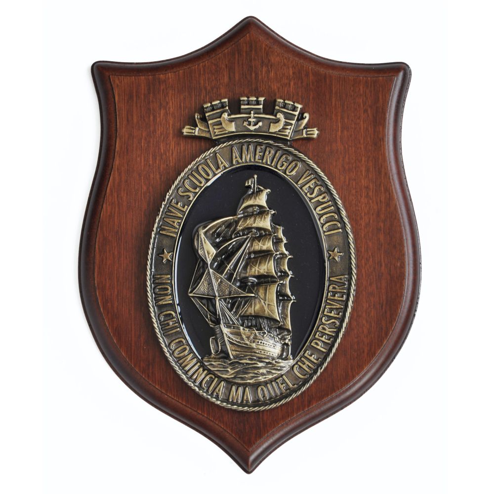 CREST IN METALLO SMALTATO A. VESPUCCI MARINA MILITARE