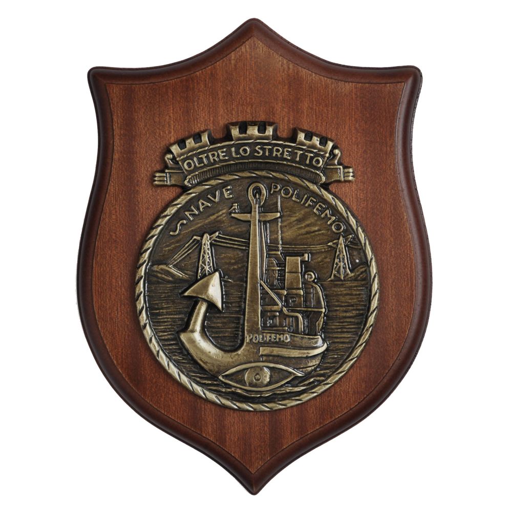 CREST IN METALLO NAVE POLIFEMO MARINA MILITARE