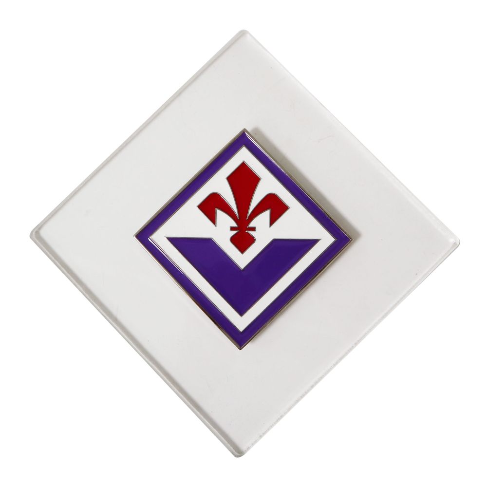 CREST CON PIASTRA IN METALLO SMALTATO SU BASE IN PLEXIGLASS TRASPARENTE