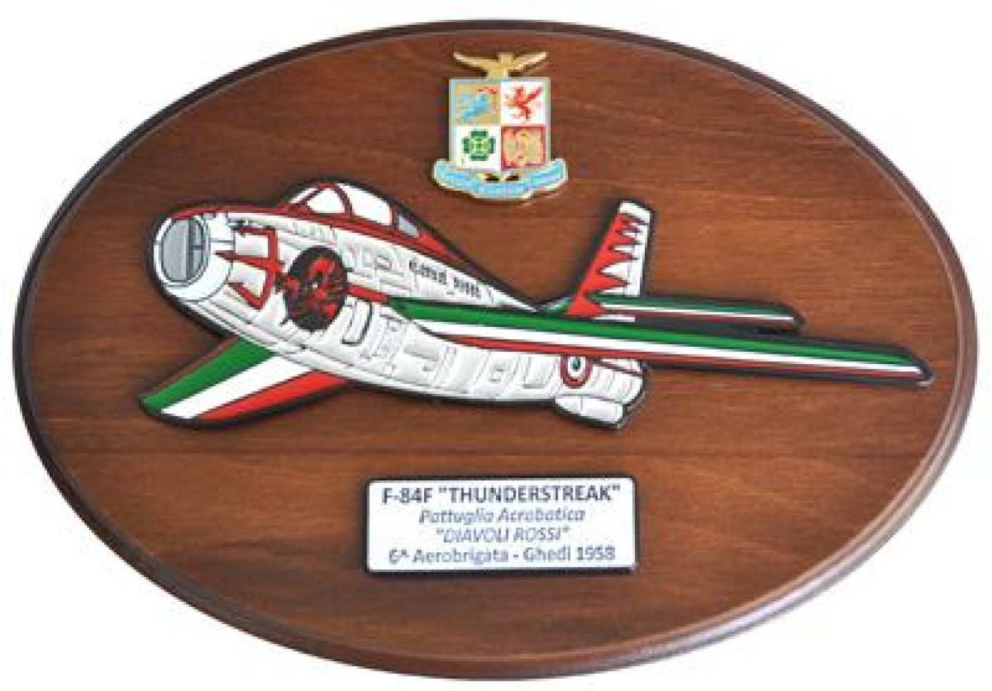 CREST IN METALLO SMALTATO A.M. F-84F THUNDERSTREAK DIAVOLI ROSSI