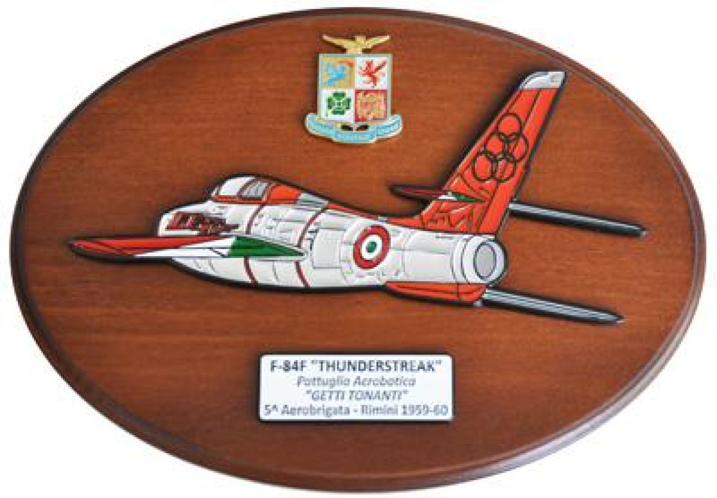 CREST IN METALLO SMALTATO A.M. F-84F THUNDERSTREAK GETTI TONANTI
