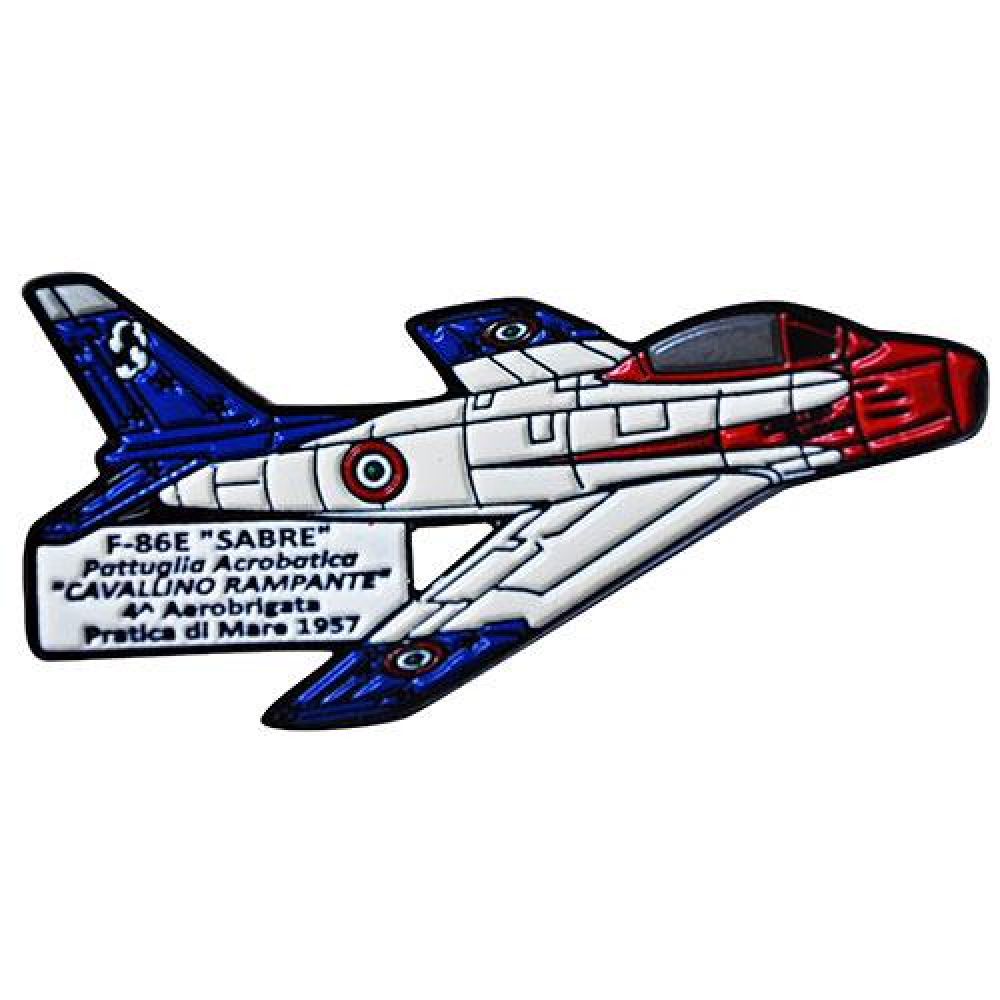 MAGNETE IN METALLO SMALTATO A.M. F-86E SABRE CAVALLINO RAMPANTE