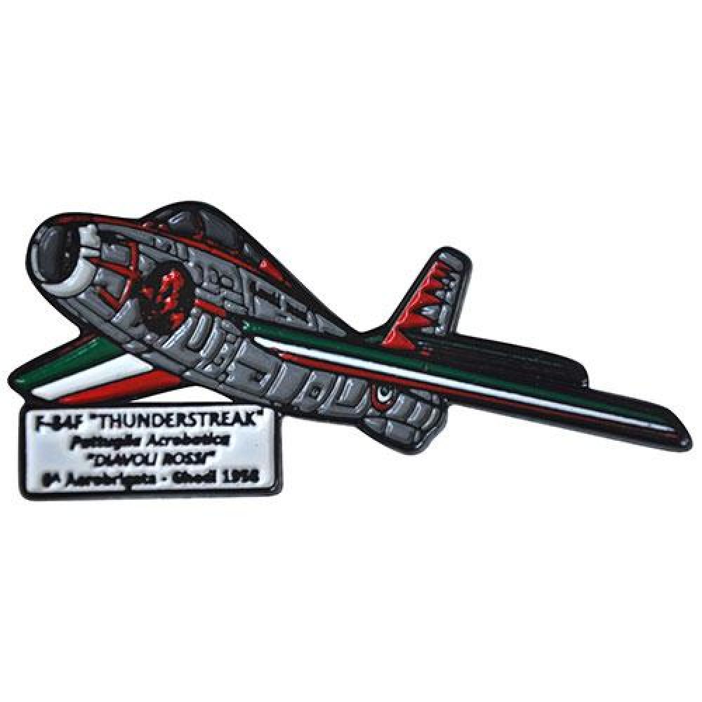 MAGNETE IN METALLO SMALTATO A.M. F-84F THUNDERSTREAK DIAVOLI ROSSI