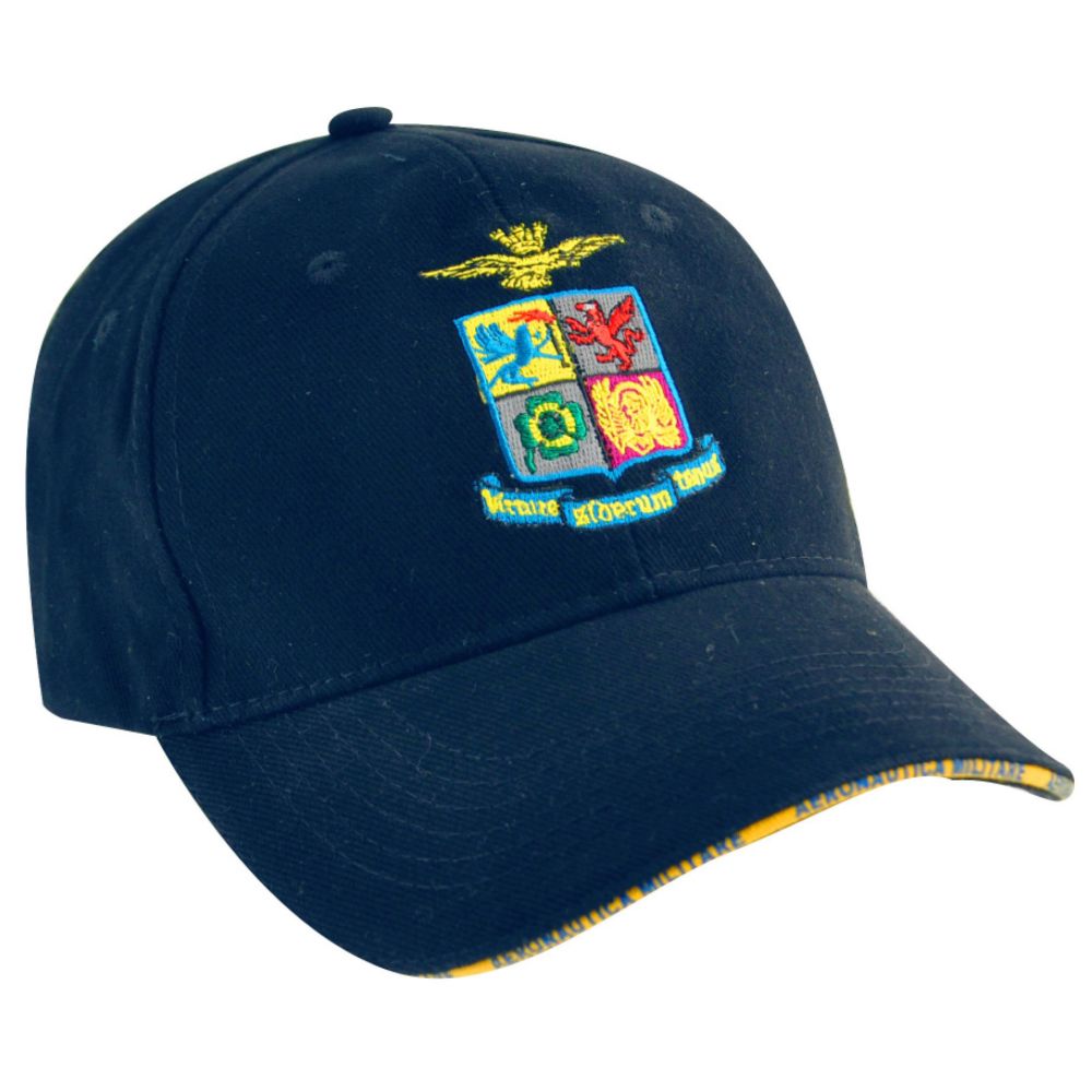 CAPPELLINO IN COTONE BLU STEMMA RICAMATO A.M.