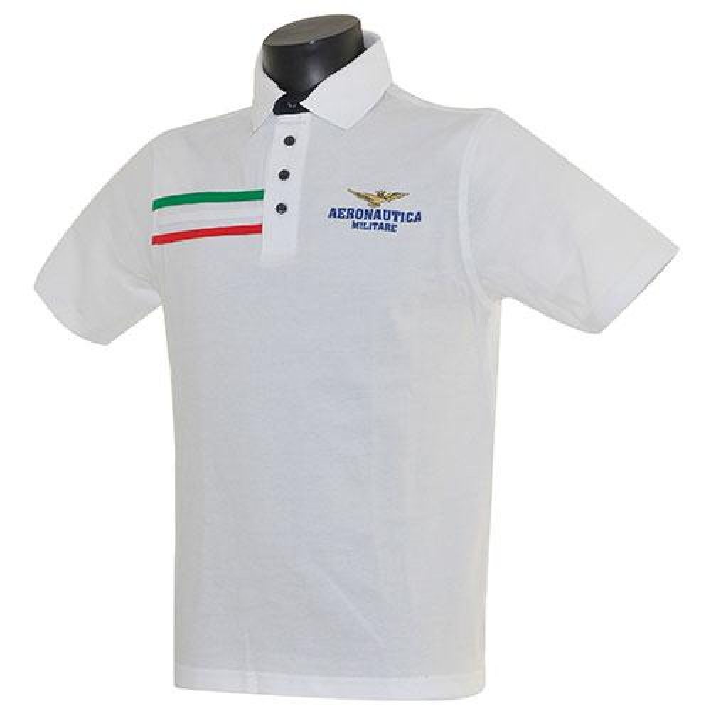 POLO IN COTONE MANICHE CORTE BIANCA A.M.