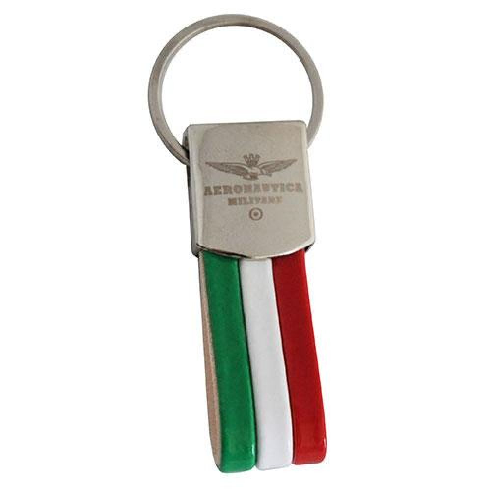 PORTACHIAVI IN METALLO E PU BANDIERA ITALIANA