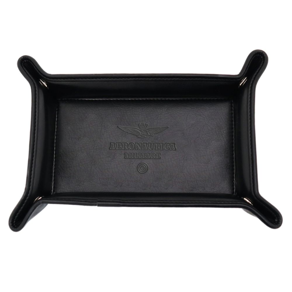 VUOTATASCHE SIMILPELLE NERA RETTANGOLARE BOTTONI A SCOMPARSA A.M.