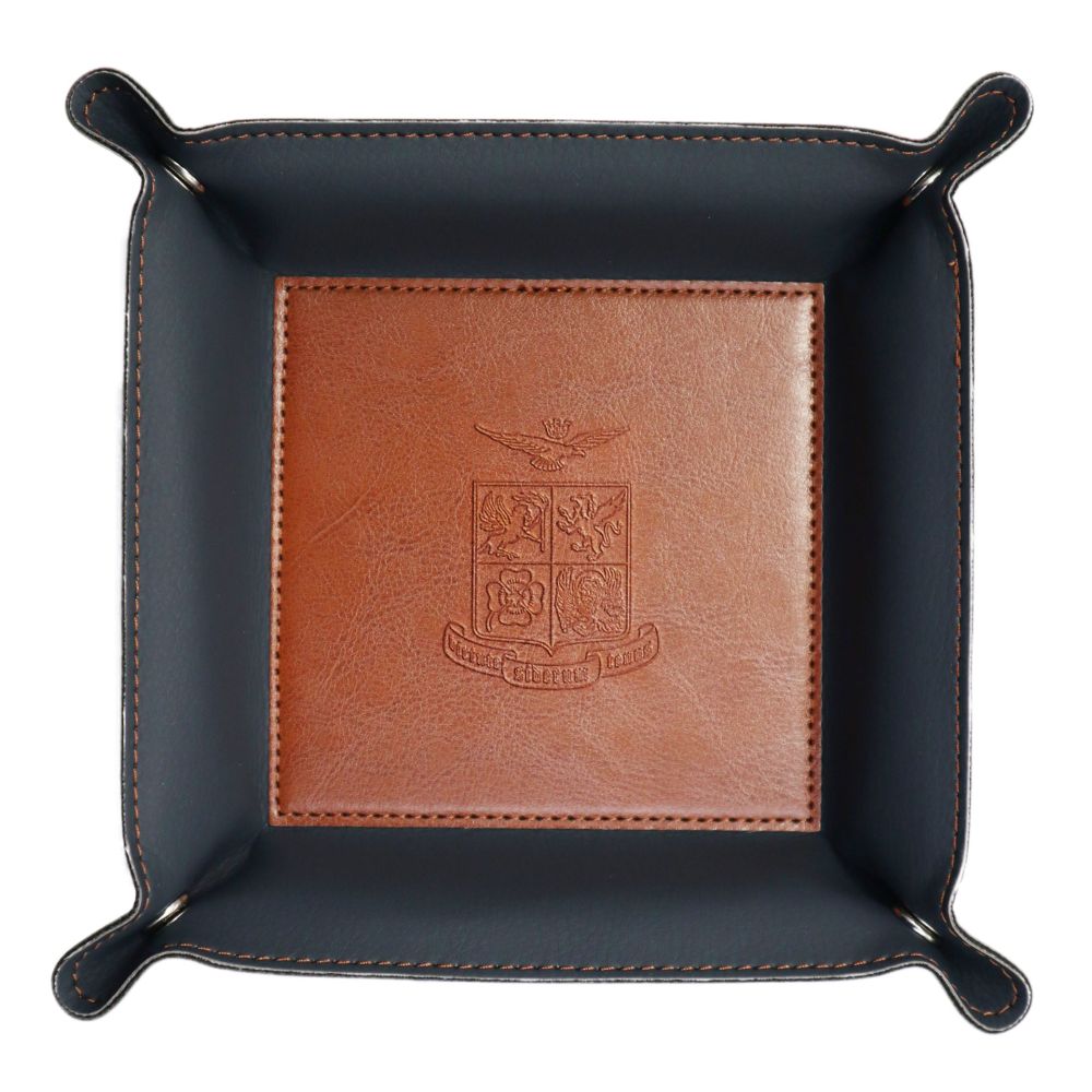 VUOTATASCHE SIMILPELLE FONDO MARRONE LOGO ARALDICO A.M.