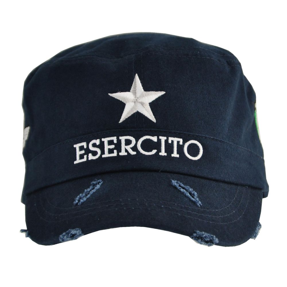 CAPPELLINO IN COTONE CON LOGO RICAMATO E.I.