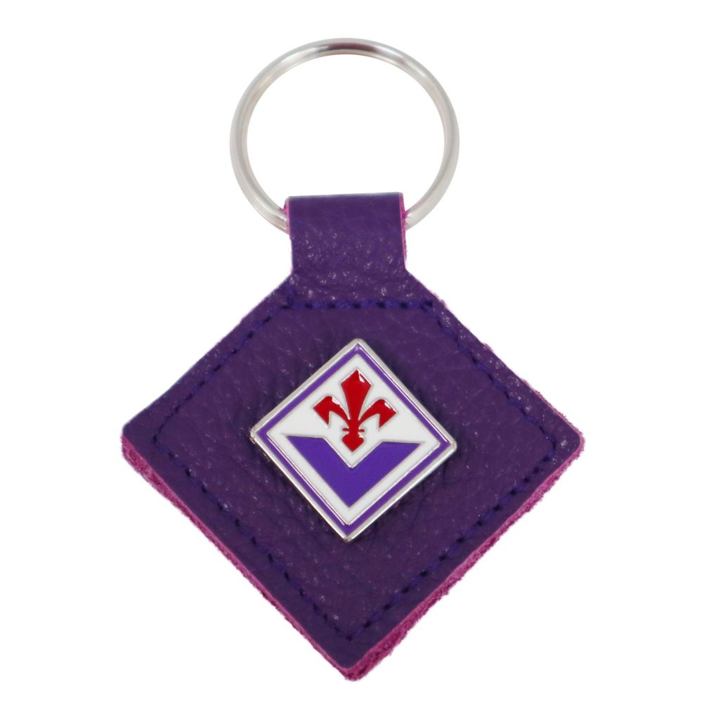 PORTACHIAVI IN PELLE VIOLA CON LOGO IN METALLO