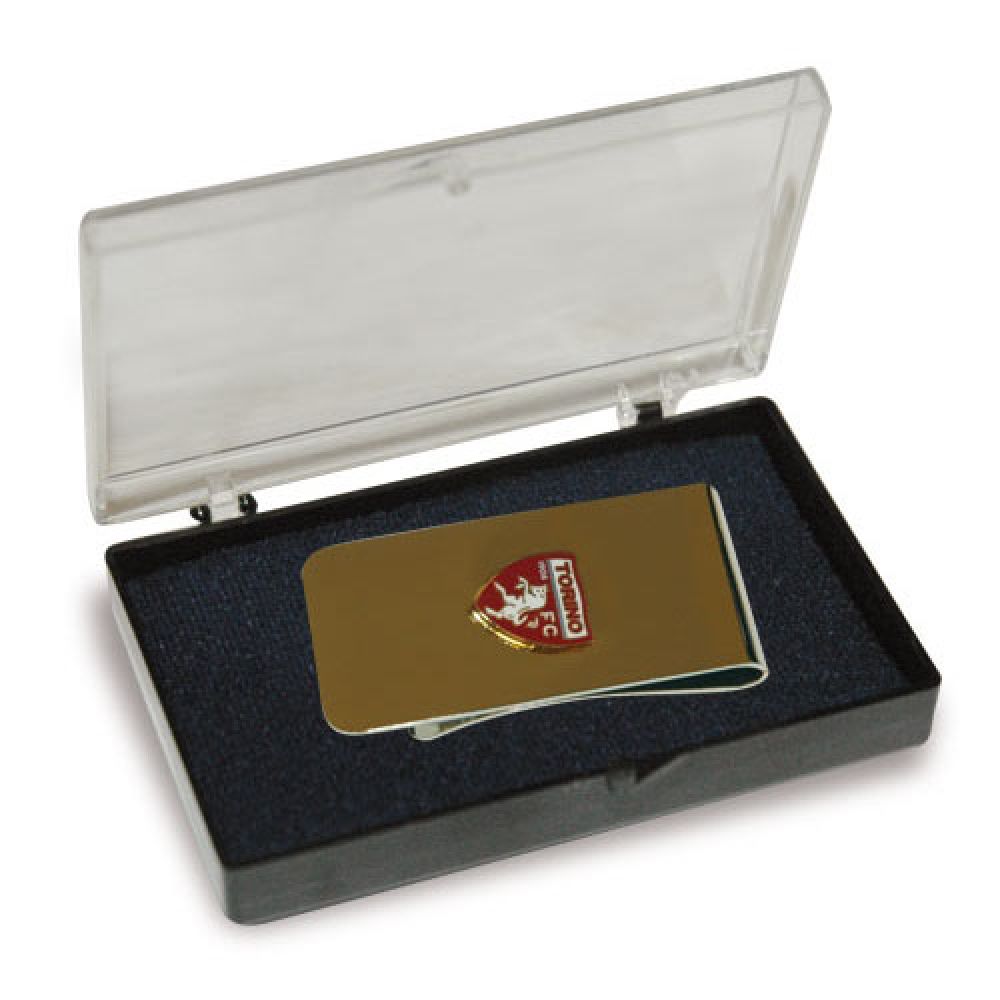 FERMASOLDI IN METALLO CON PIASTRINA SMALTATA