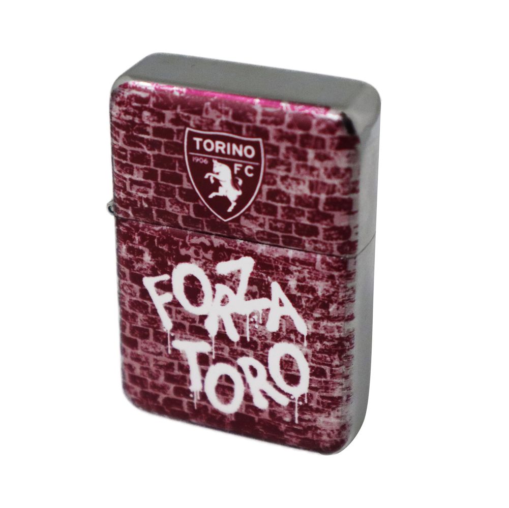 ACCENDINO IN METALLO CON GRAFICA A TUTTA FACCIATA FORZA TORO