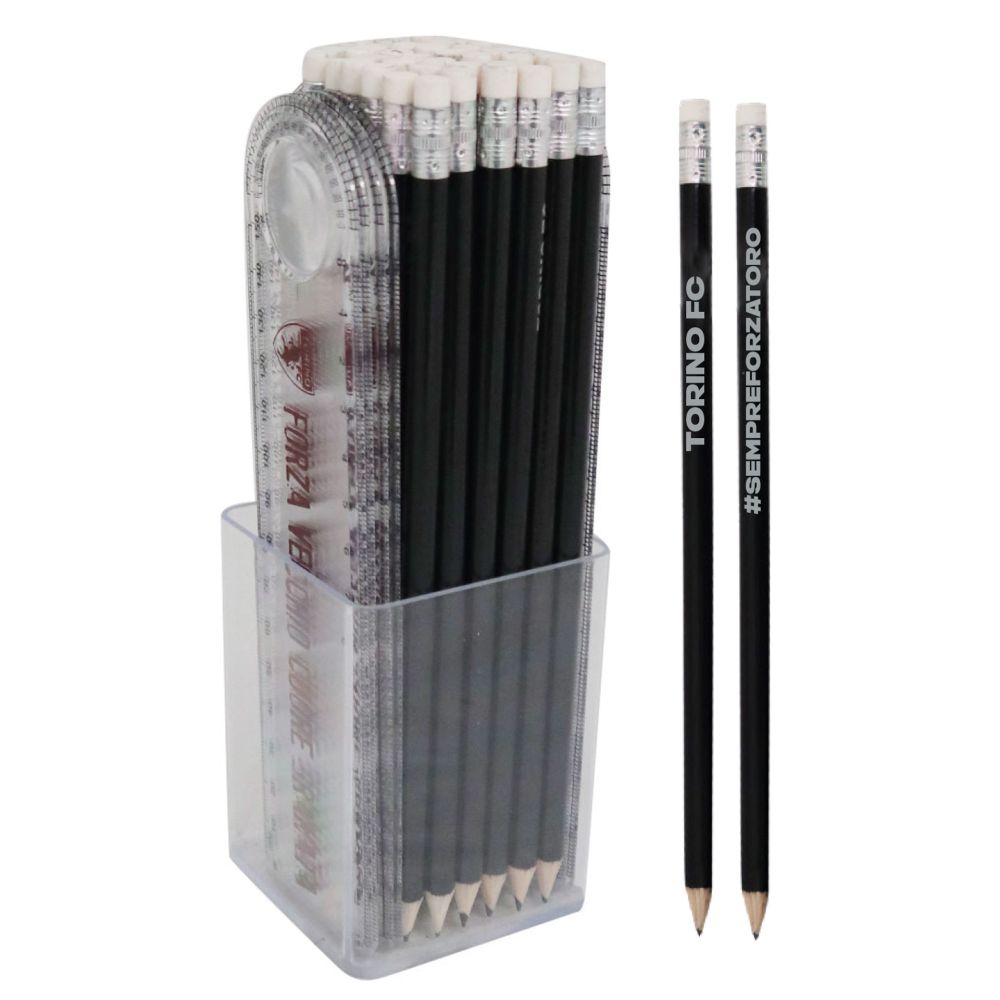 KIT CON 12 RIGHELLI CON GRAFICHE ASSORTITE E 38 MATITE CON GRAFICHE ASSO