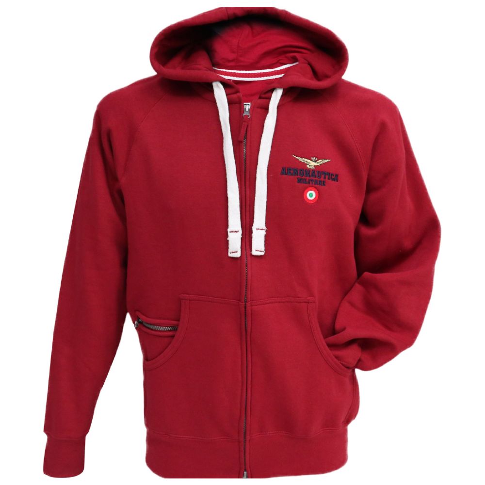FELPA BORDEAUX CON LOGO RICAMATO, CAPPUCCIO IN TINTA E COULISSE A.M.
