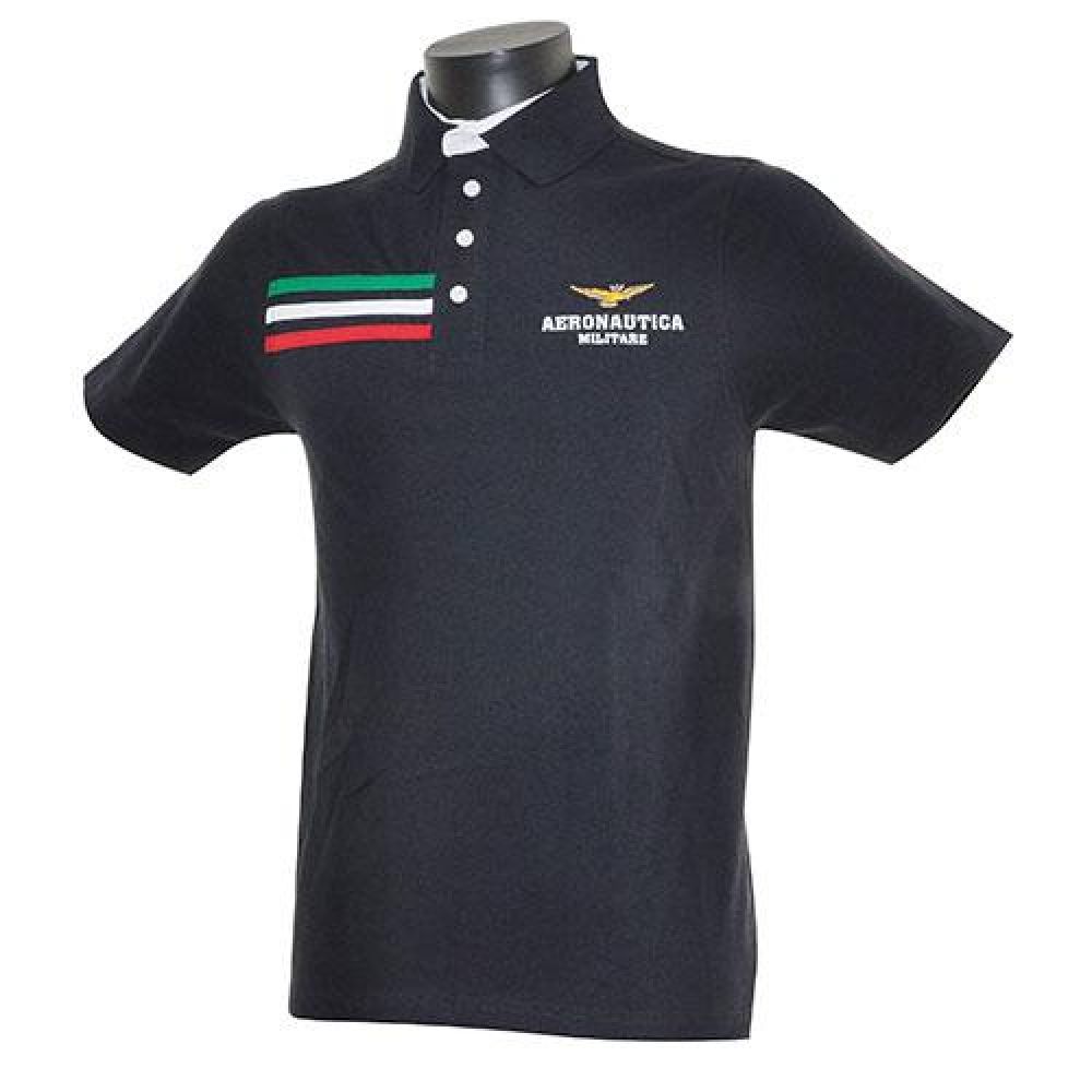 POLO IN COTONE MANICHE CORTE BLU A.M.