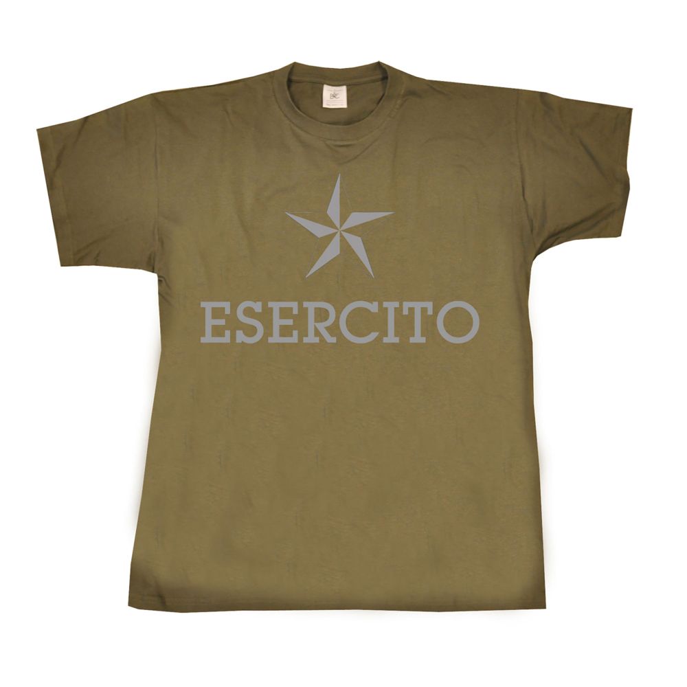 T-SHIRT COTONE MANICA CORTA KHAKI ESERCITO
