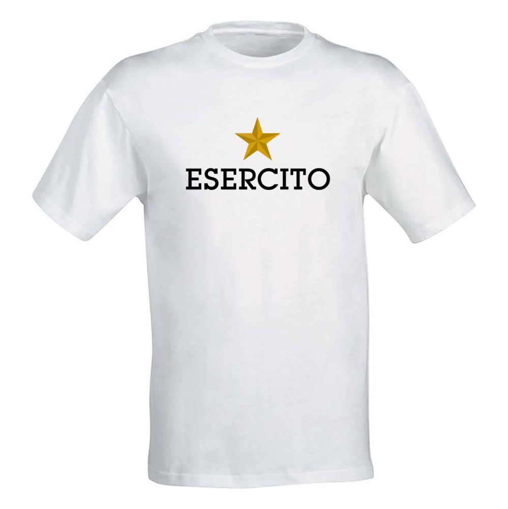 T-SHIRT COTONE MANICA CORTA BIANCA ESERCITO