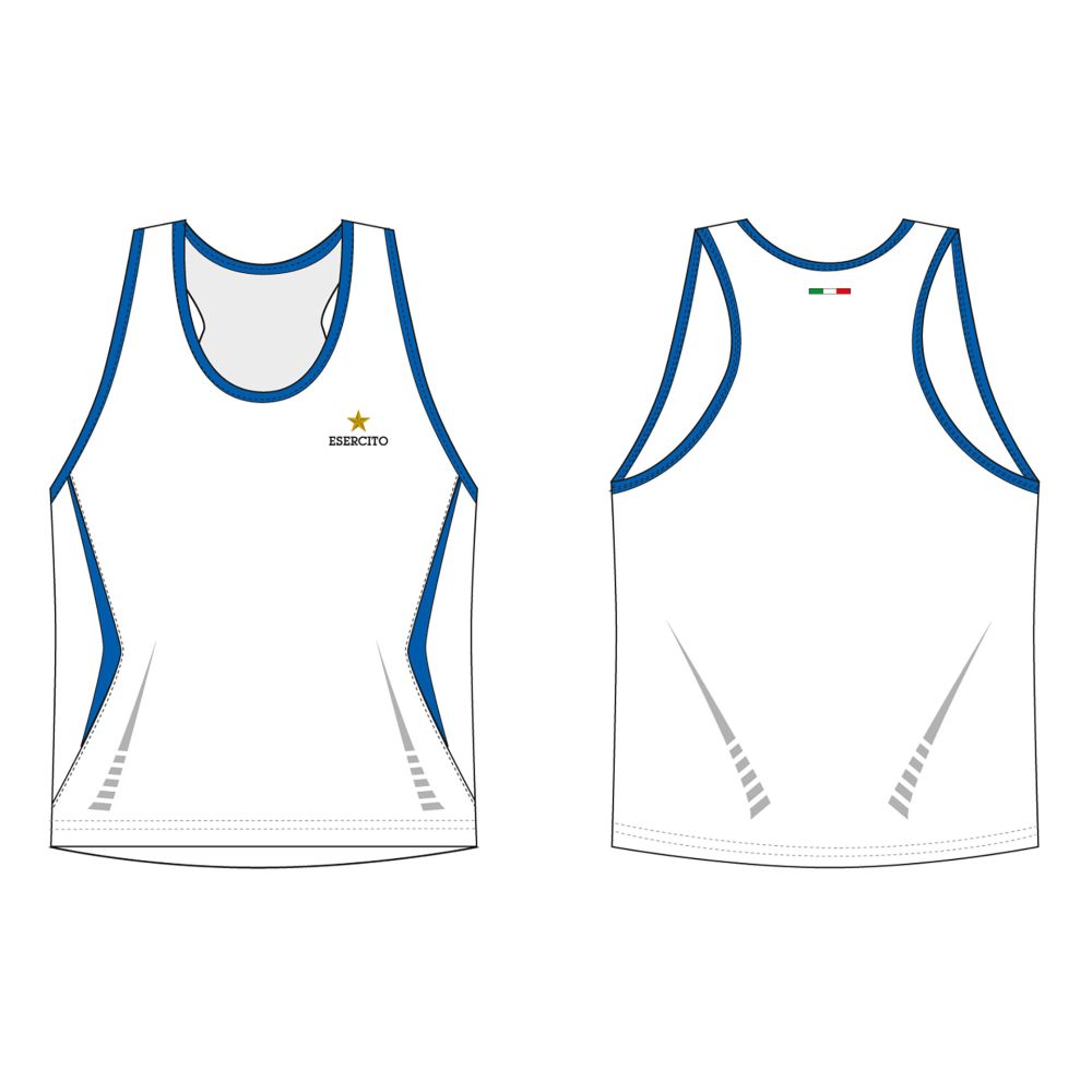 CANOTTA RUNNING, CON LOGO STAMPATO, 100% POLIESTERE, ESERCITO