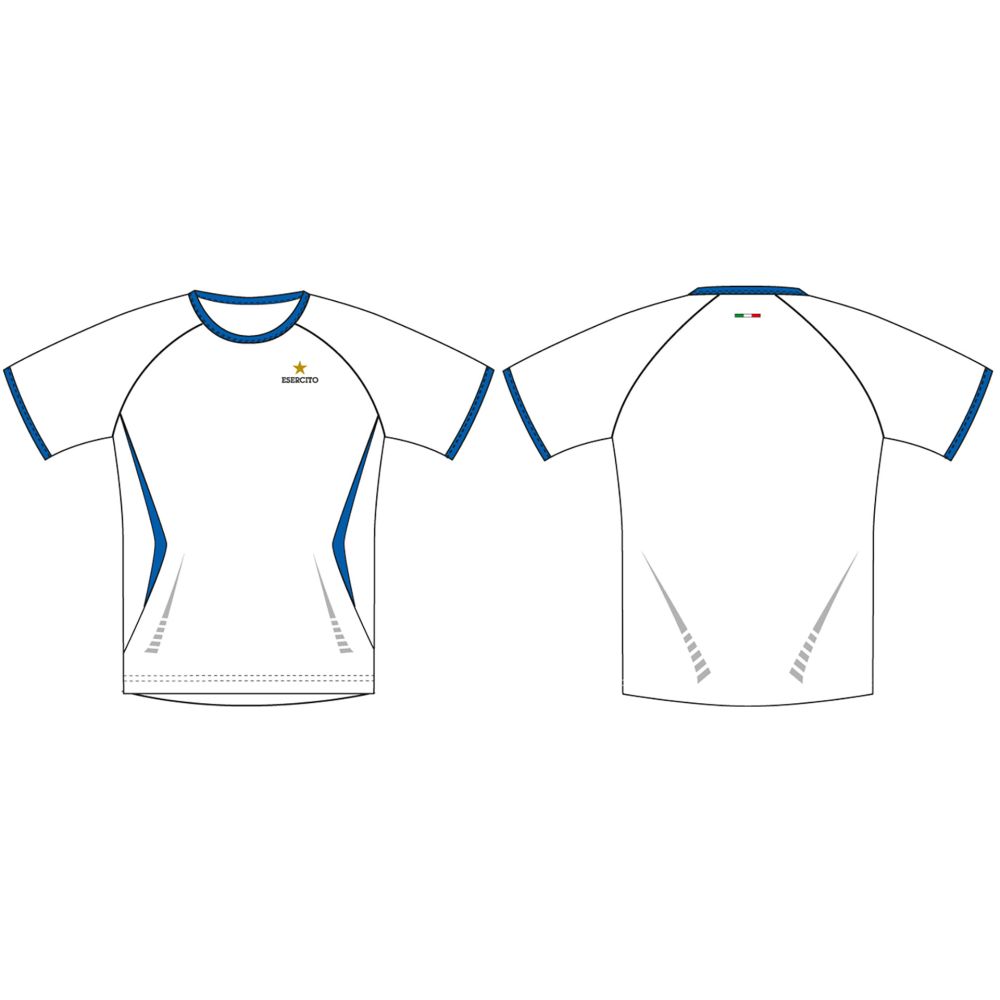 T-SHIRT RUNNING, CON LOGO STAMPATO, 100% POLIESTERE, ESERCITO