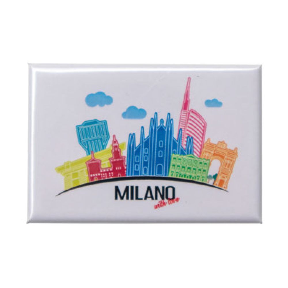 MAGNETE STAMPATO E PLASTIFICATO 7,8X5,3 CM MILANO WITH LOVE