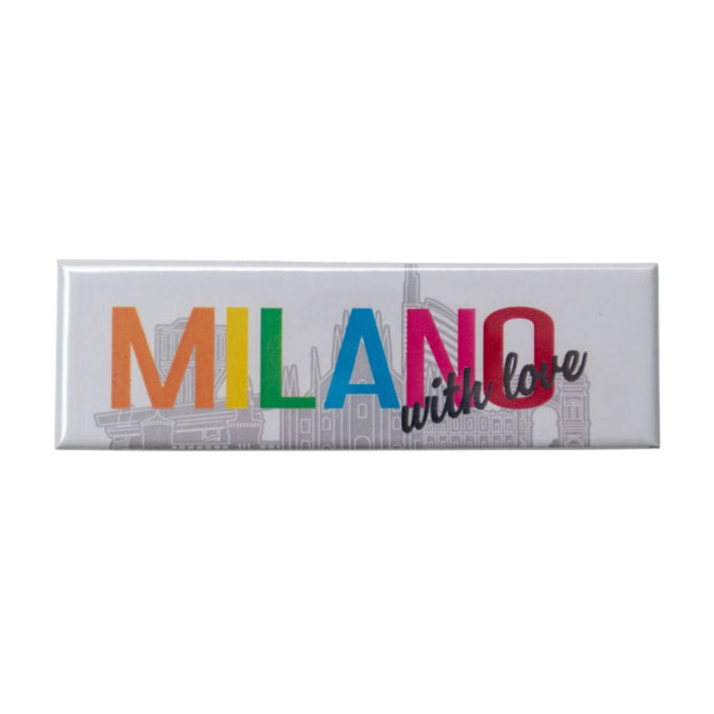 MAGNETE STAMPATO E PLASTIFICATO 11,5X3,7 CM MILANO WITH LOVE
