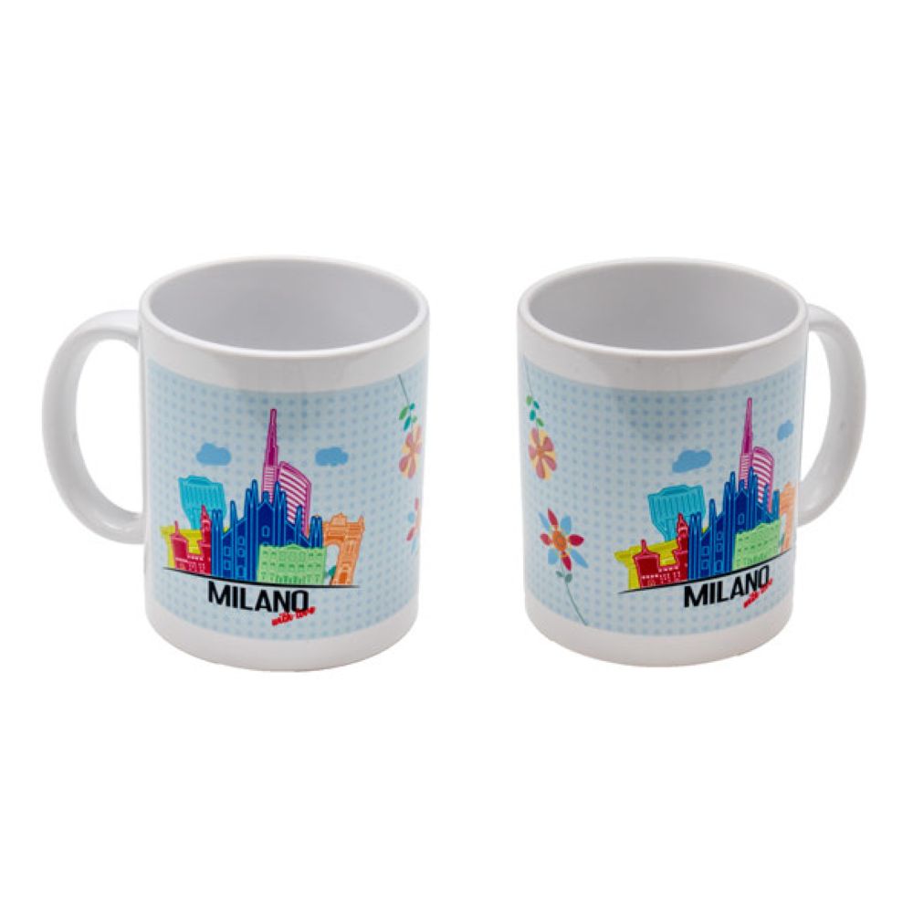 MUG IN CERAMICA INTERNO BIANCO STAMPA MILANO WITH LOVE