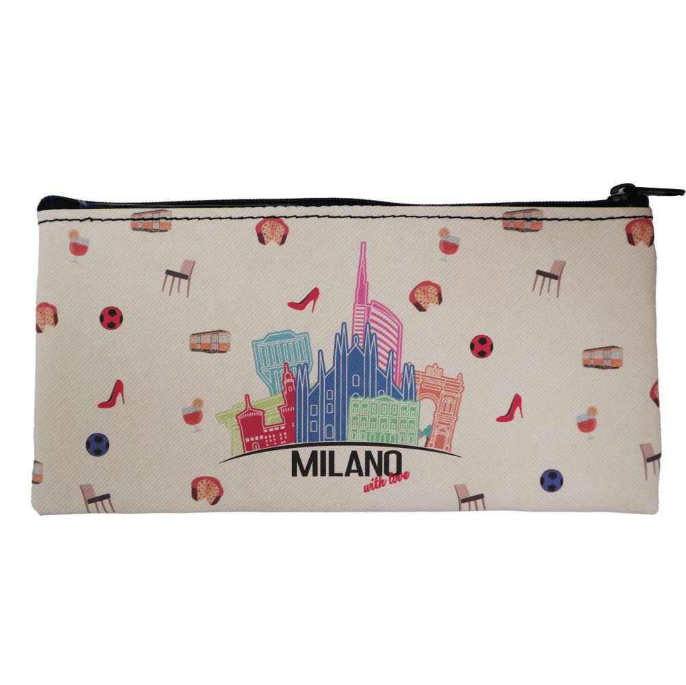 PORTAPENNE IN ECOPELLE PU BEIGE 20X9 CM MILANO WITH LOVE