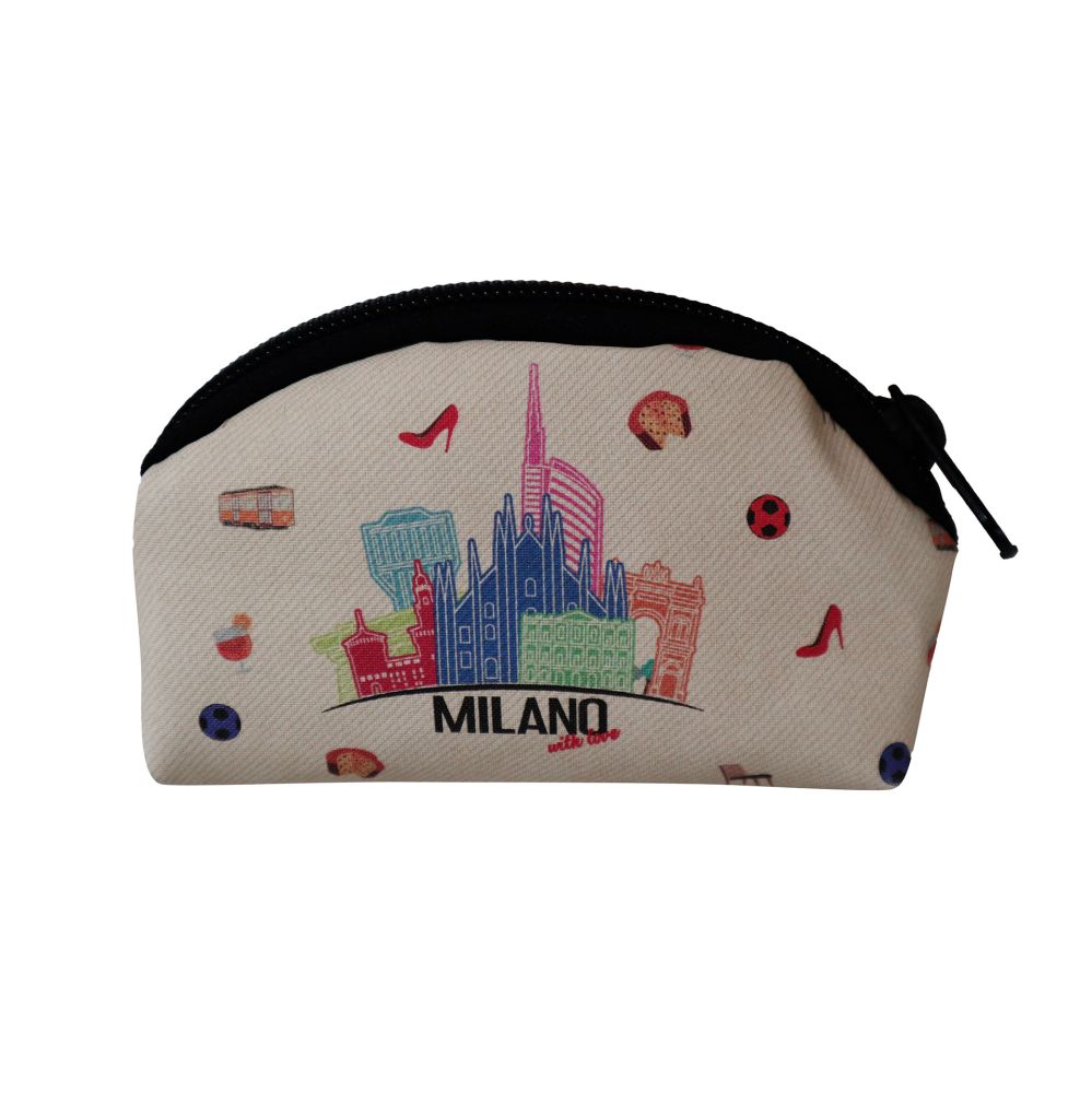 PORTAMONETE A FORMA MEZZALUNA IN PU BEIGE 10,5X7X5 CM MILANO WITH LOVE