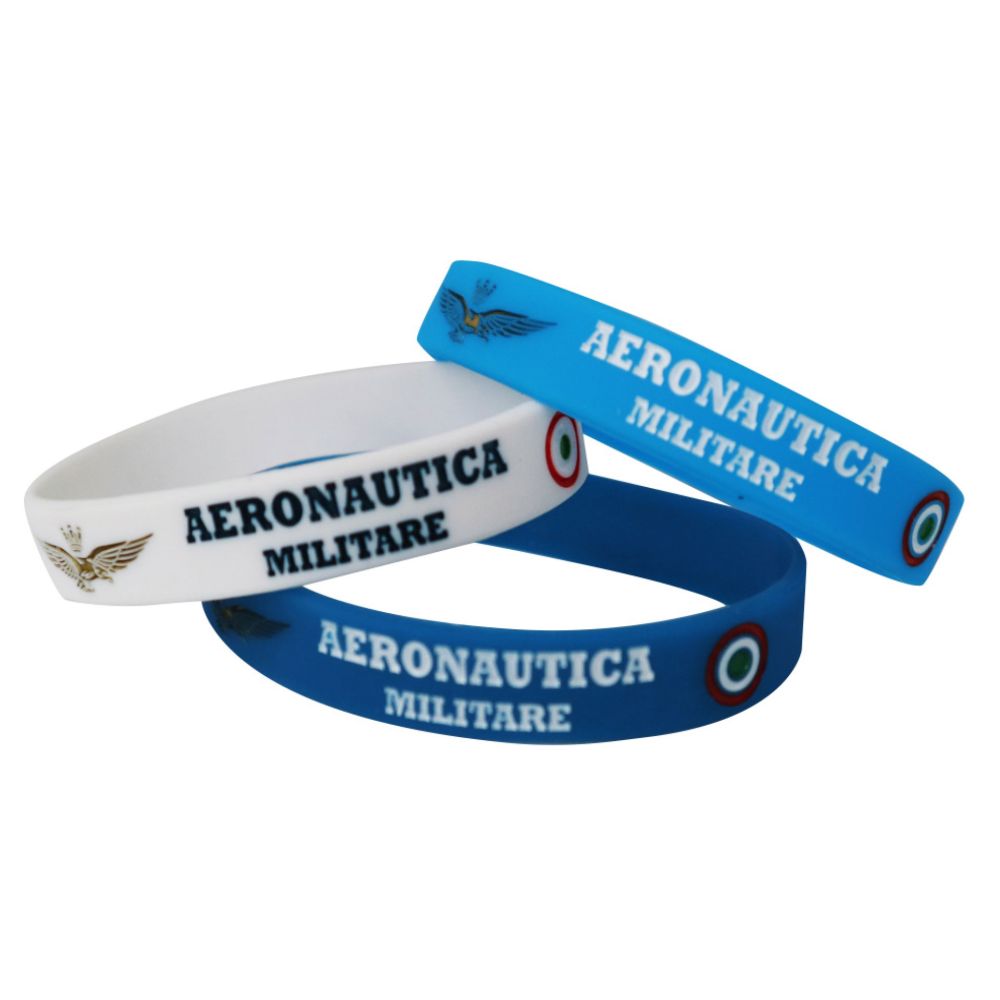 KIT 3 BRACCIALETTI IN SILICONE LOGO AM, DIMENSIONE DIAMETRO 7 CM