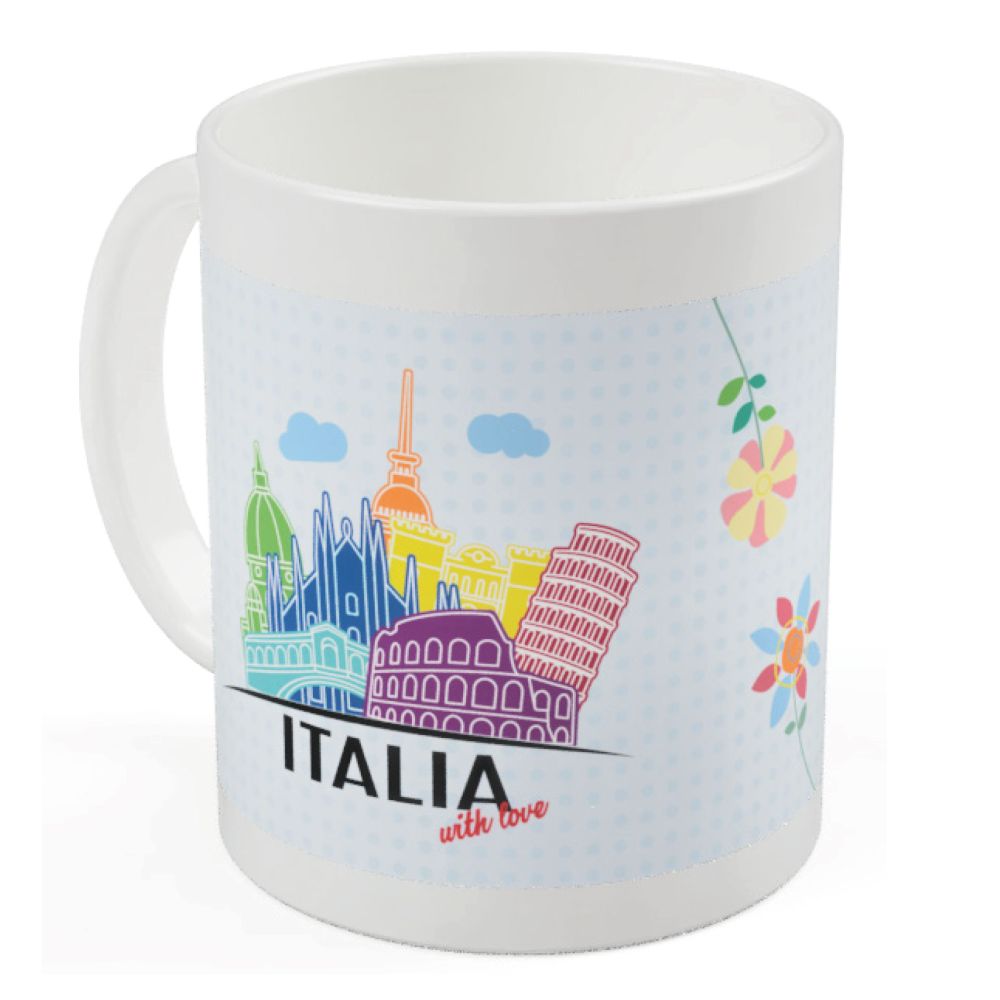MUG IN CERAMICA INTERNO BIANCO STAMPA ITALIA WITH LOVE