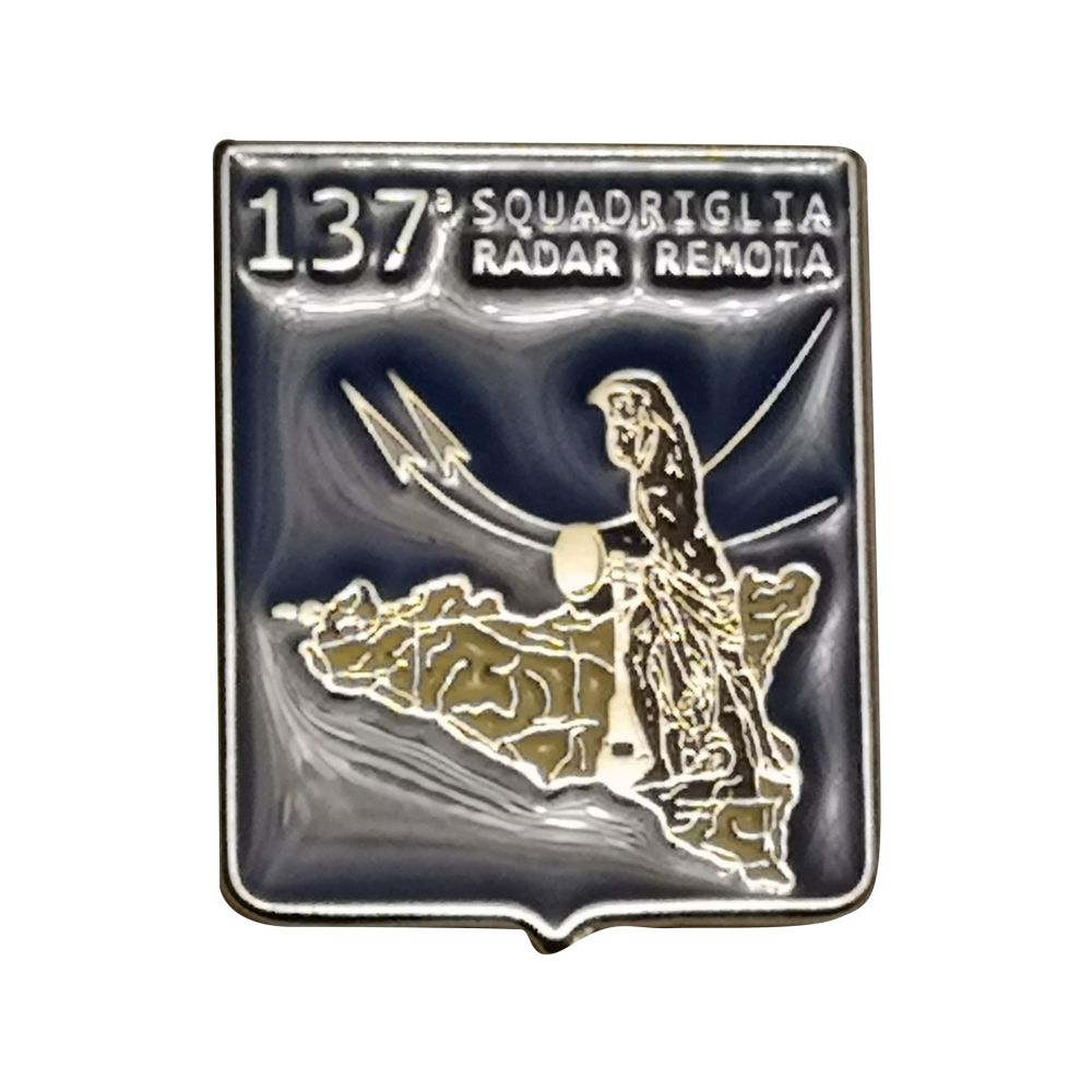 DISTINTIVO DA CAMICIA 26X32 MM IN METALLO 137 SQUADRIGLIA RADAR REMOTA