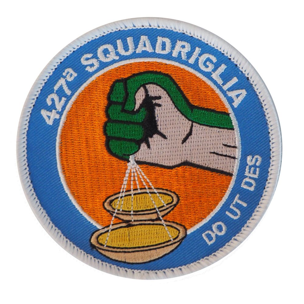 PATCH DISTINTIVO RICAMATO CON VELCRO Dia 90 MM 427 SQUADRIGLIA