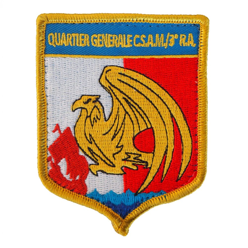 PATCH DISTINTIVO RICAMATO CON VELCRO 70X90 MM QUARTIER GENERALE CSAM3RA