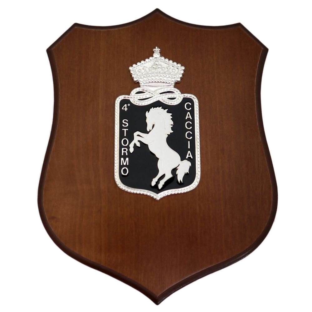 CREST IN METALLO SMALTATO BASE LEGNO 22,5X17,5CM 4 STORMO AERONAUTICA MILITARE