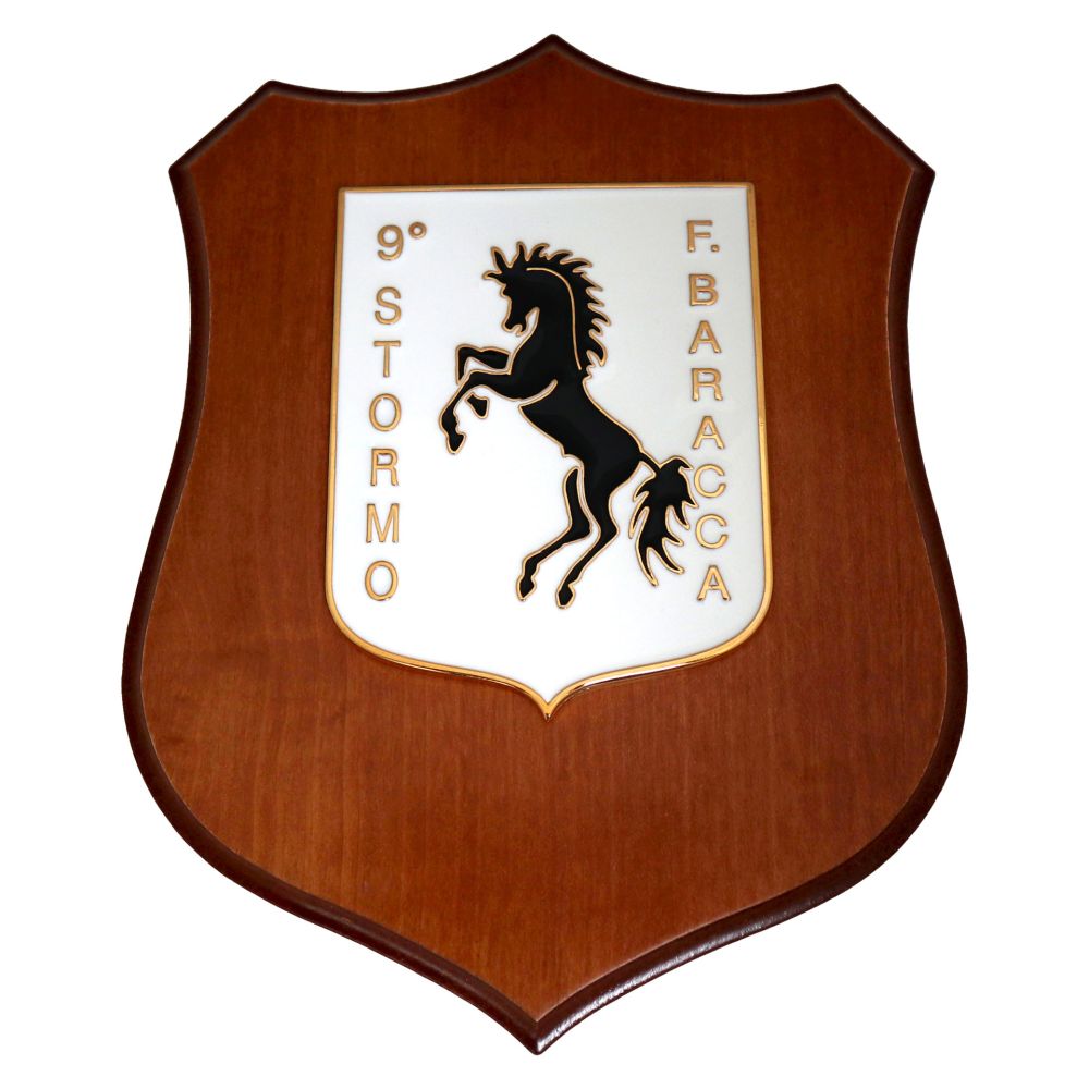 CREST IN METALLO SMALTATO BASE LEGNO 22,5X17,5CM 9 STORMO AERONAUTICA MILITARE