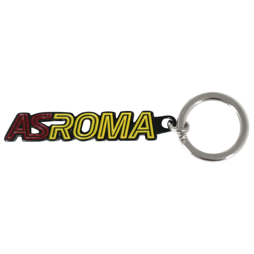 PORTACHIAVI SMALTATO IN METALLO NERO SCRITTA AS ROMA