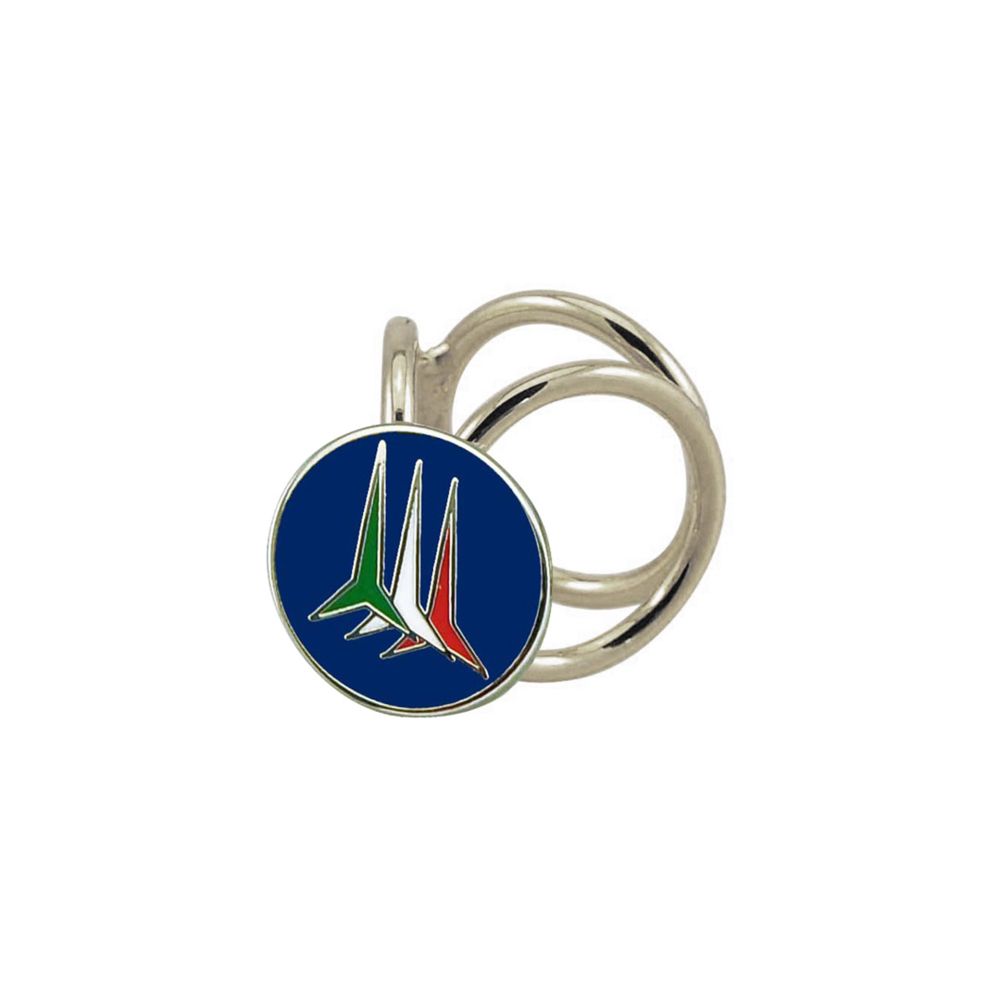 FERMAFOULARD IN METALLO LOGO IN SMALTO LEVIGATO FRECCE TRICOLORI