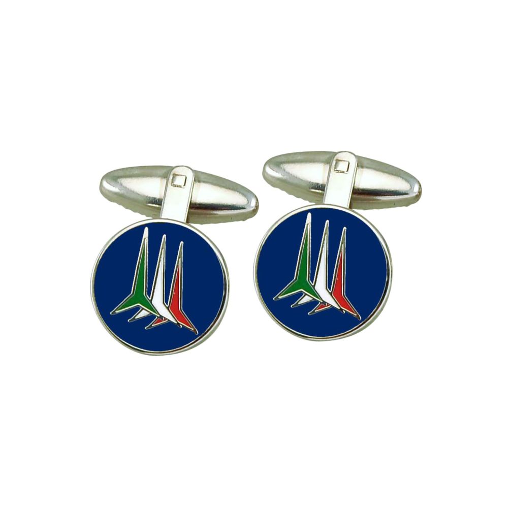 GEMELLI IN METALLO LOGO IN SMALTO LEVIGATO FRECCE TRICOLORI