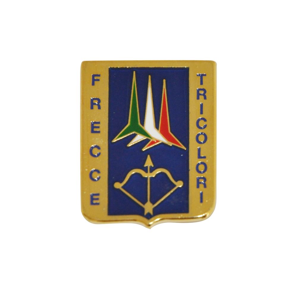 MAGNETE SCUDO FRECCE TRICOLORI IN METALLO SMALTATO, DIMENSIONI 35X45 MM