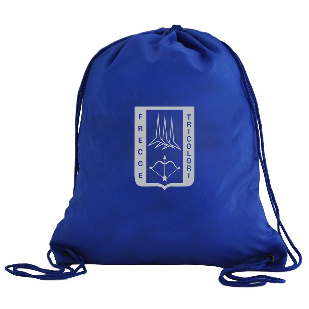 ZAINO A SACCA BLU ROYAL F.T. IN POLIESTERE 170D , STAMPA MONO COLORE FRECCE TRICOLORI