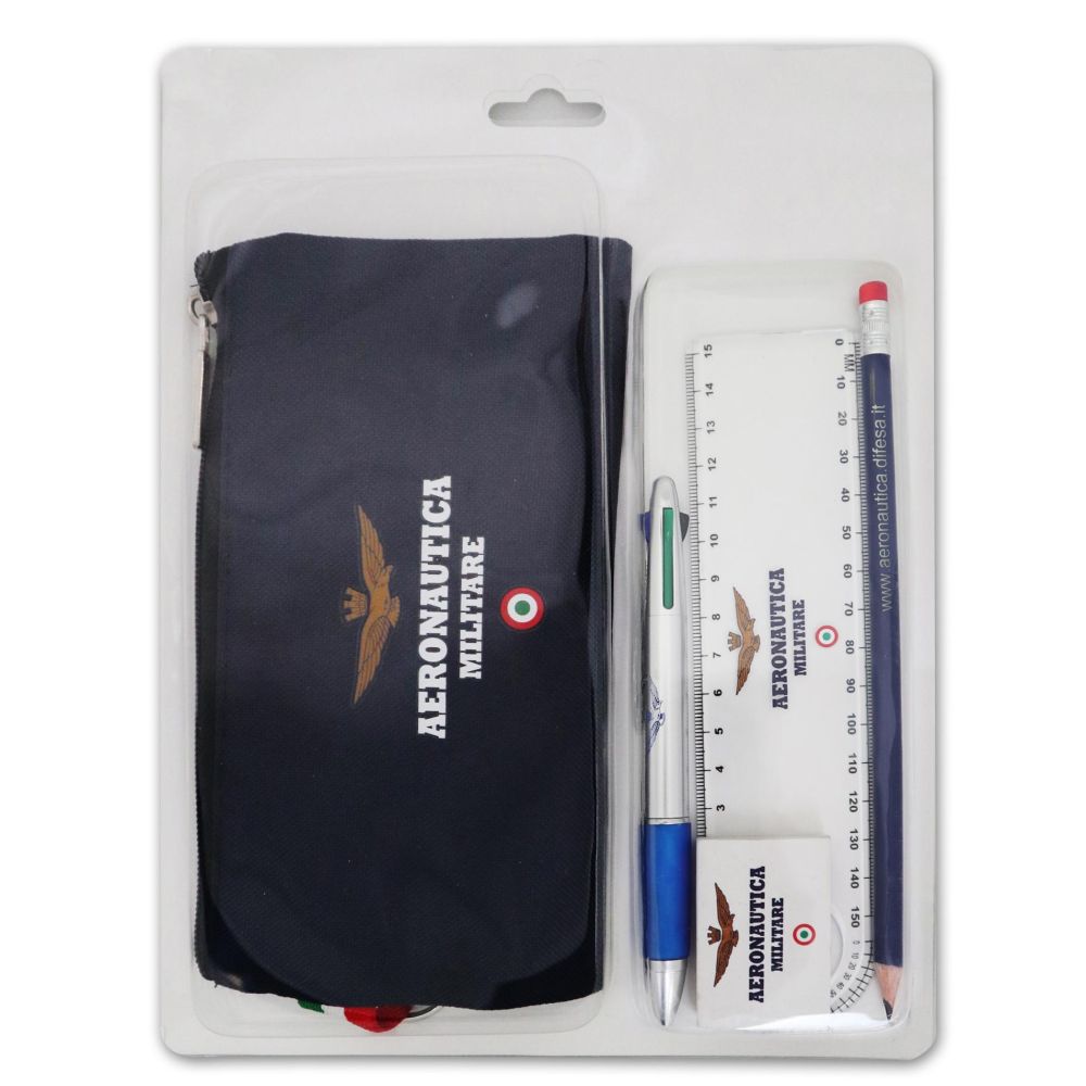 SET DA SCRITTURA COMPOSTO DA 1 RIGHELLO TRASPARENTE, 1 GOMMA, 1 MATITA,